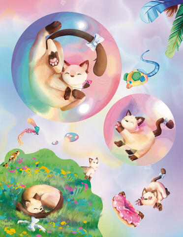 Pearl from Sanrio, cats themed zine